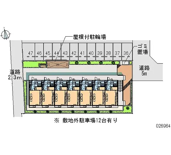 ★手数料０円★鎌ケ谷市北中沢２丁目　月極駐車場（LP）